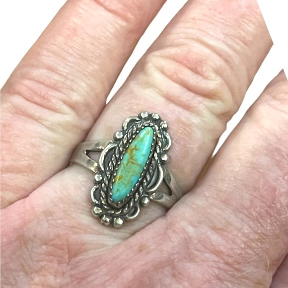 Vintage Sterling silver Bell Trading post Southwestern Turquoise  ring 925 - Picture 3 of 9